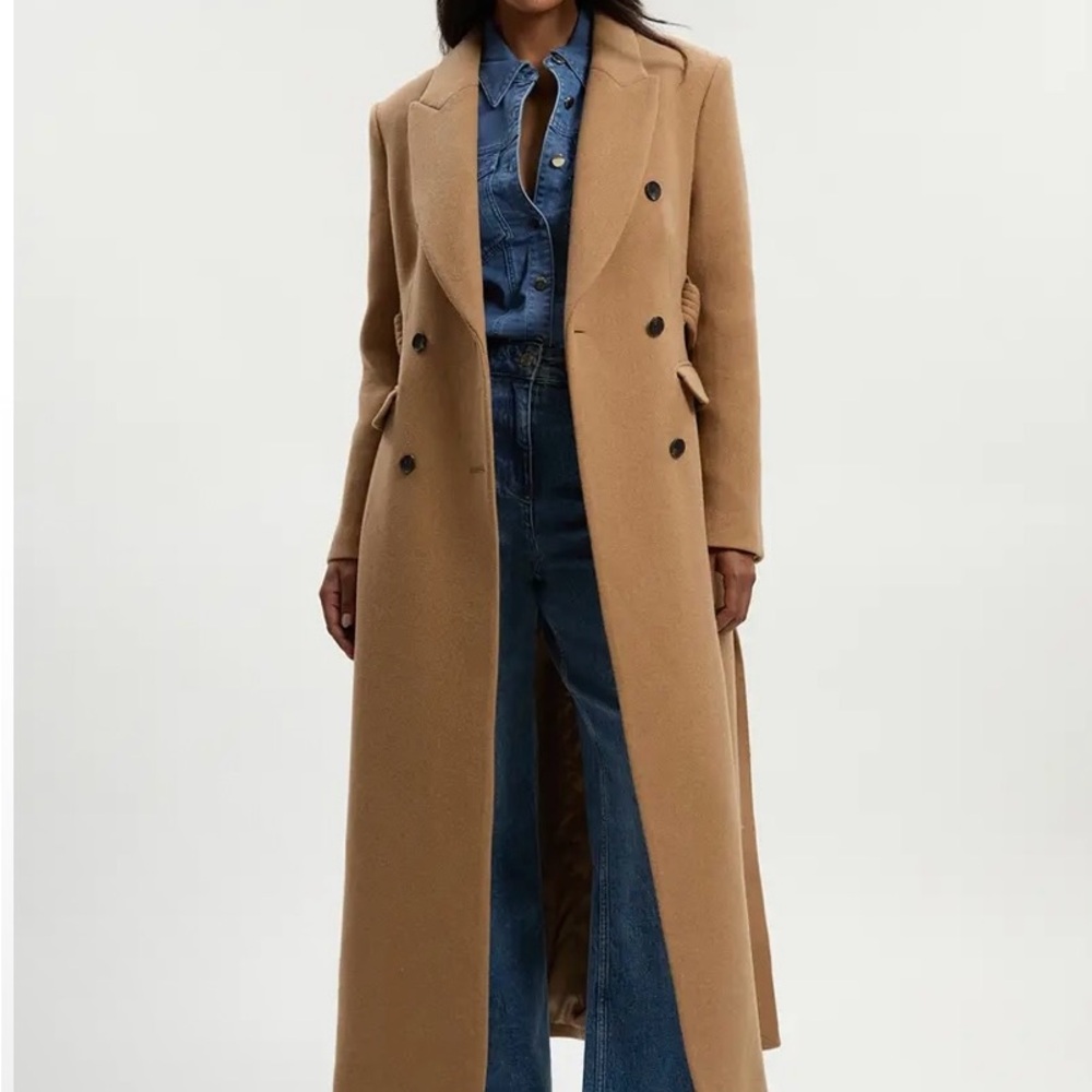 Karen Millen Double-Breasted Belted Tailored Maxi Coat